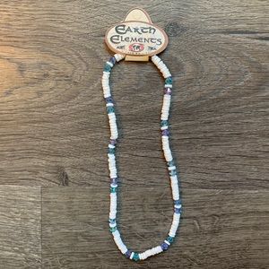 Puka Necklace with Blue and Teal Beads NWT